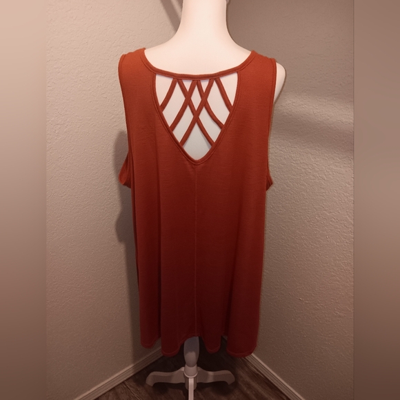 NWOT Terra & Sky Burnt Orange Sleeveless Top - Picture 4 of 6